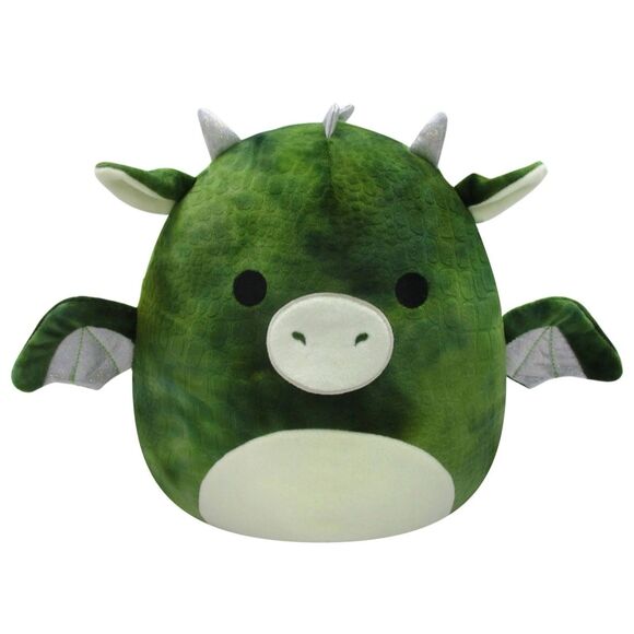 Duke The Dragon 10 inch Tall Plush Squishmallow Kellytoy Soft Plush Green - Picture 1 of 8